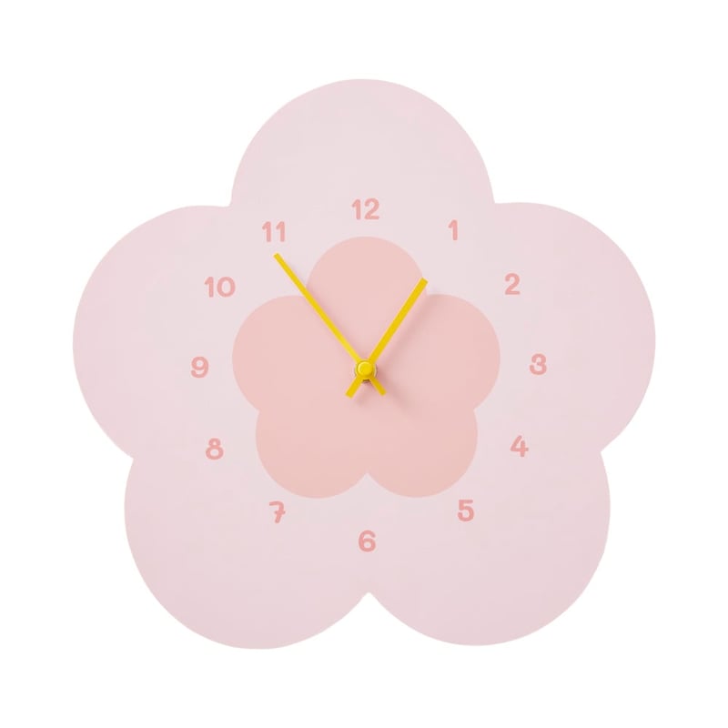 Kids Pink Daisy Wall Clock