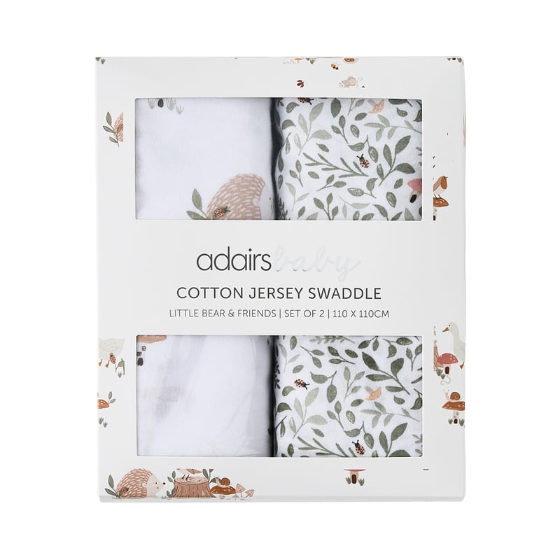 Little Bear & Friends Natural Jersey Baby Swaddles Pack of 2
