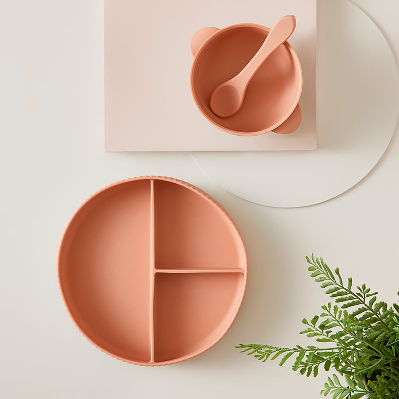 Silicon Clay Meal Time Collection Plate, Bowl & Spoon Set