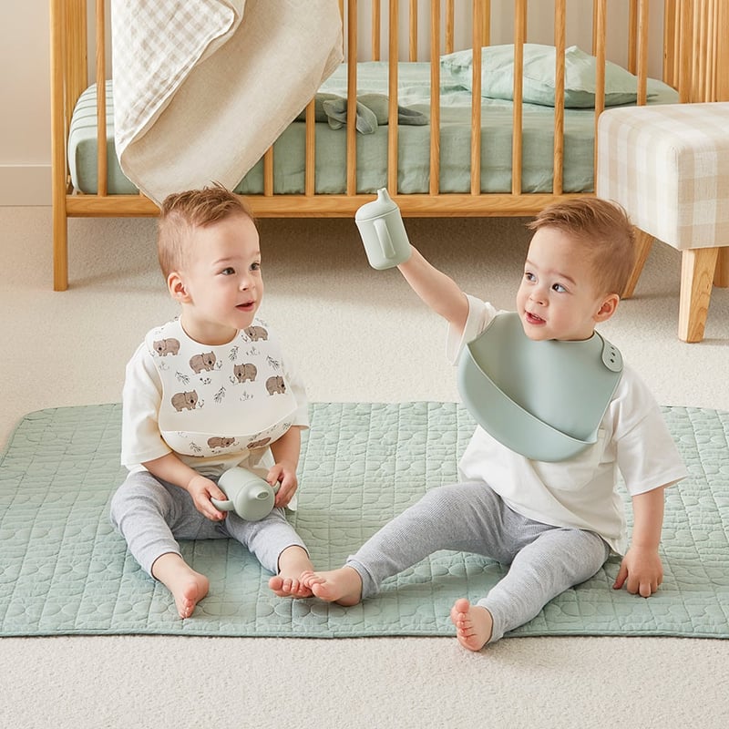 Silicon Wombats Meal Time Collection Bib 2 Pack