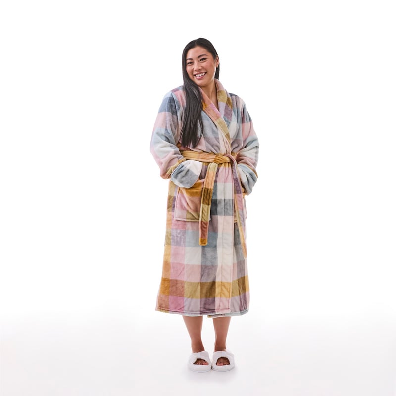 Printed Ultra Soft Multi Soulful Check Robe