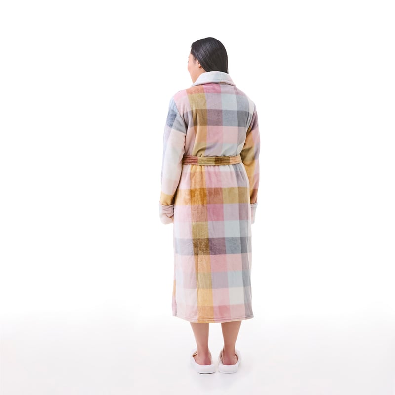 Printed Ultra Soft Multi Soulful Check Robe