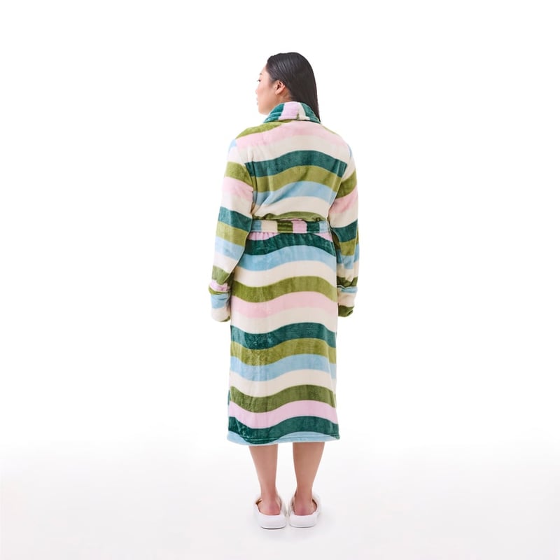 Printed Ultra Soft Multi Wavy Stripe Robe