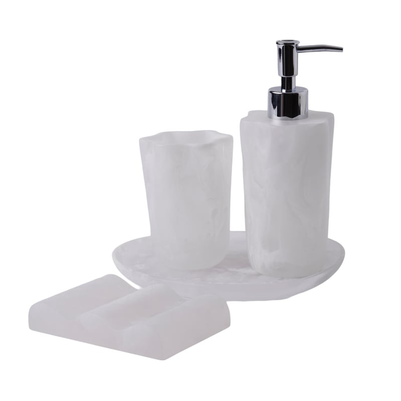Dahlia White Bathroom Accessories