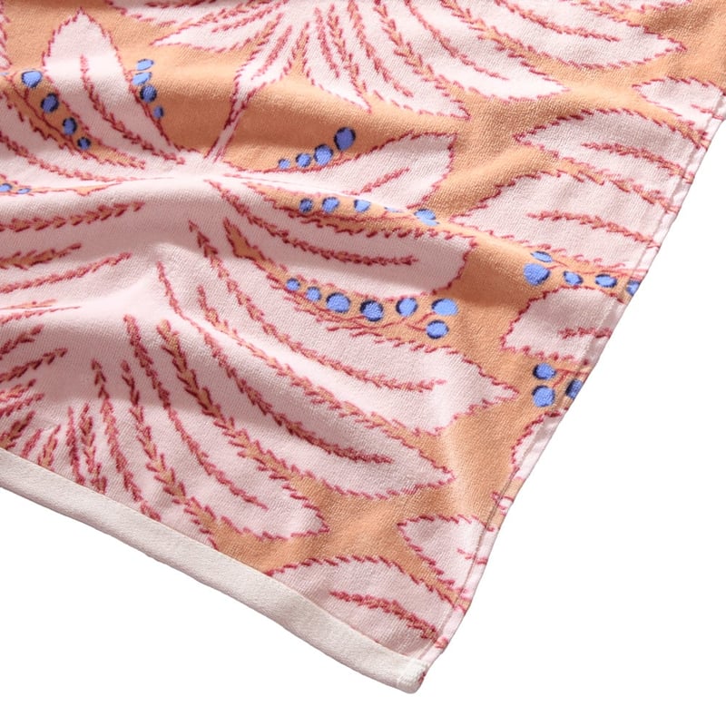Luxe Natural Foliage Velour Beach Towel