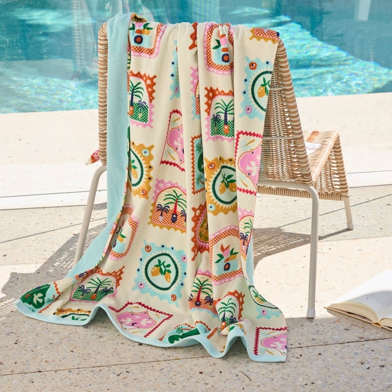 Luxe Velour Holiday Stamp Multi Beach Towel