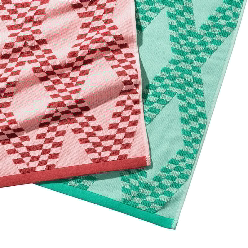 Terry Textured Red Diamond Beach Towel