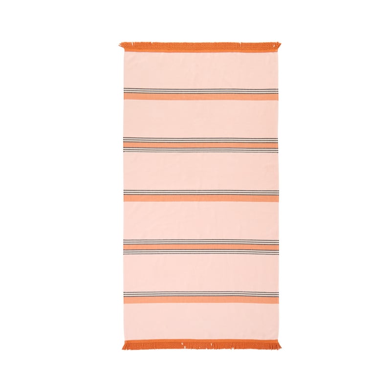 Terry Textured Soft Pink Stripe Beach Towel