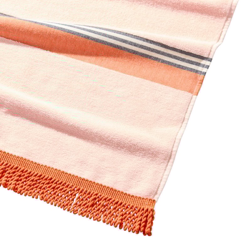 Terry Textured Soft Pink Stripe Beach Towel