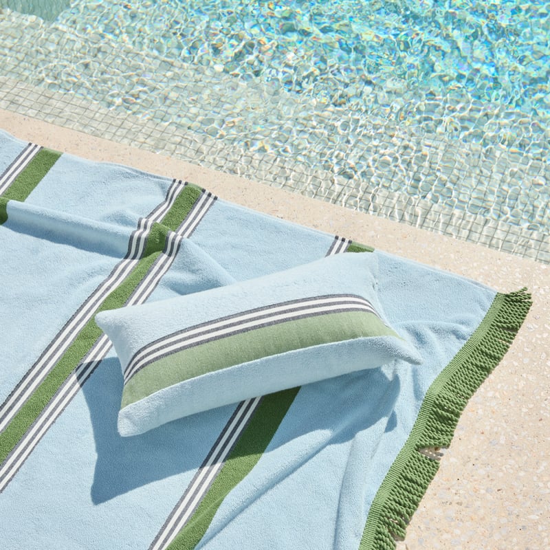Soft Blue Stripe Inflatable Beach Pillow