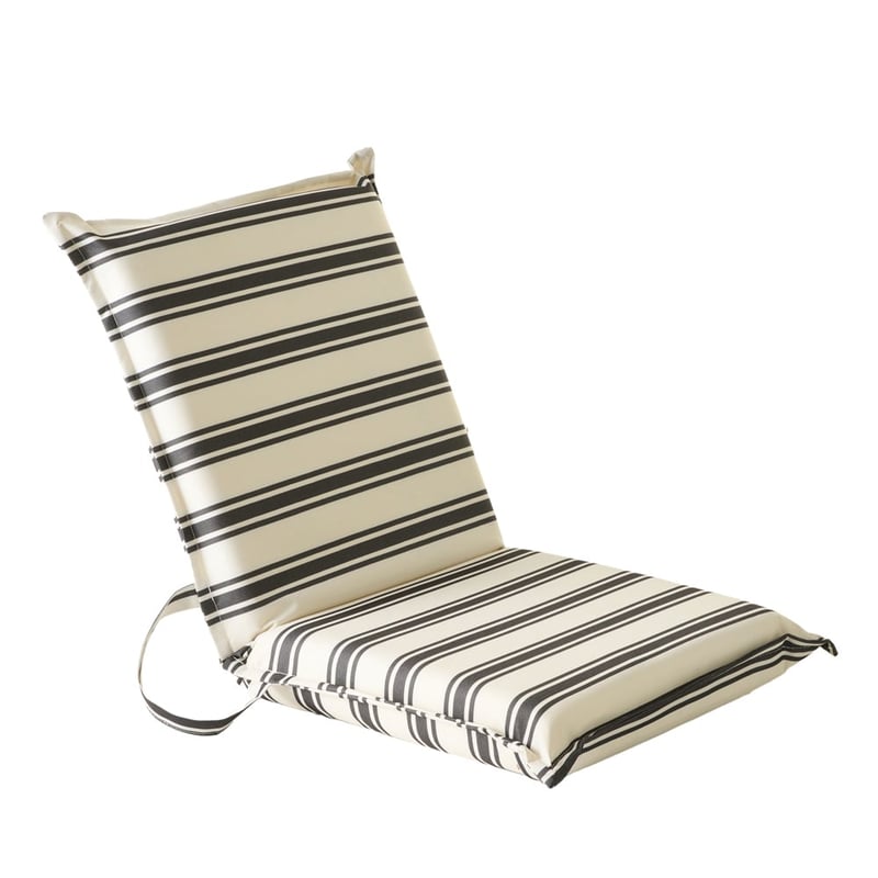 Black Stripe Padded Canvas Beach Chair