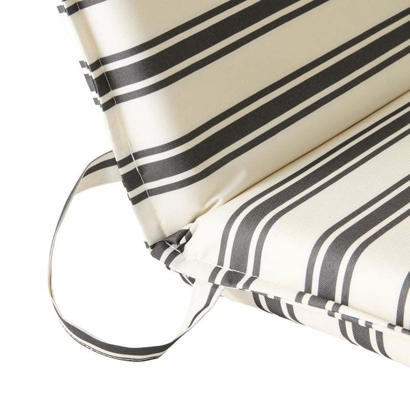 Black Stripe Padded Canvas Beach Chair