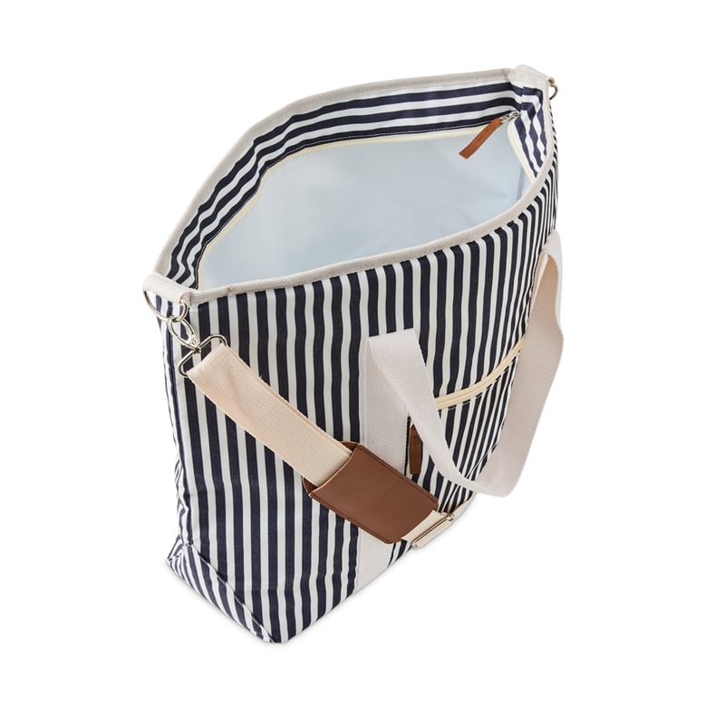 Large Navy Stripe Beach Cooler Bag