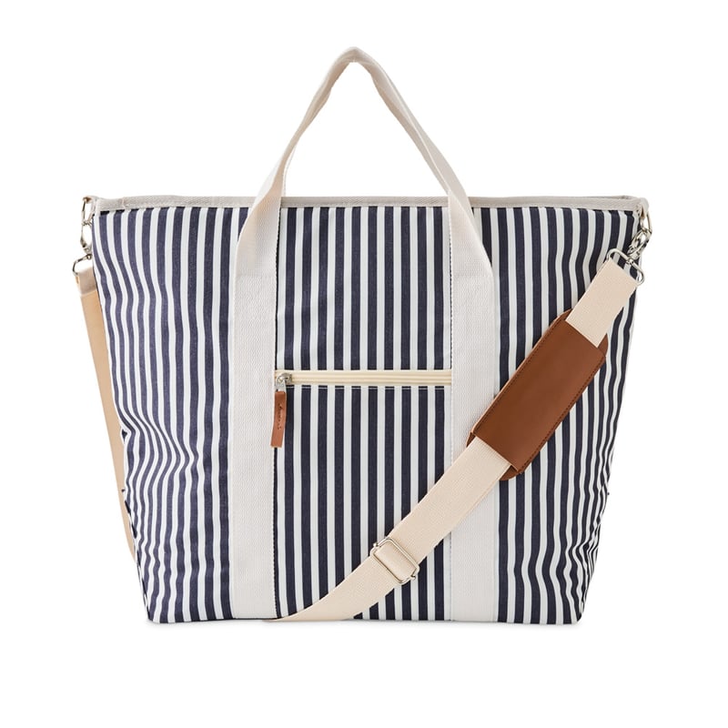 Large Navy Stripe Beach Cooler Bag