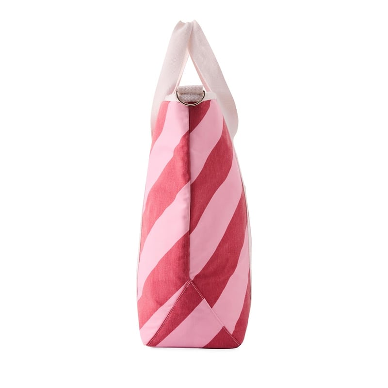 Large Strawberry & Pink Stripe Beach Cooler Bag 
