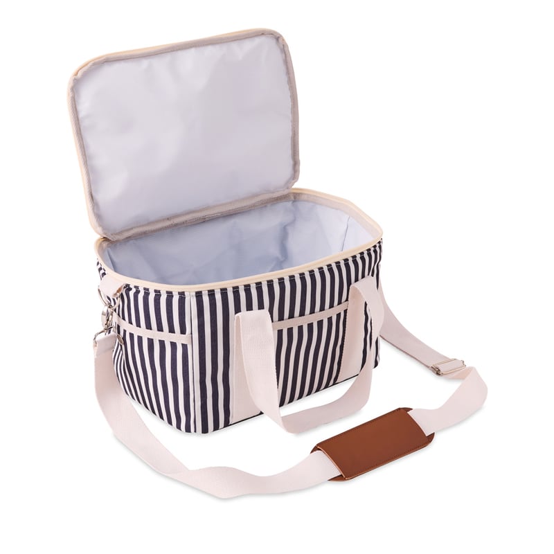 Small Navy Stripe Beach Cooler Bag