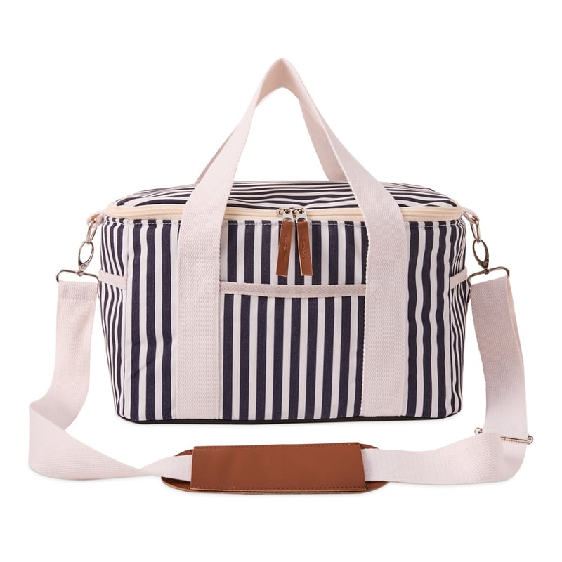 Small Navy Stripe Beach Cooler Bag