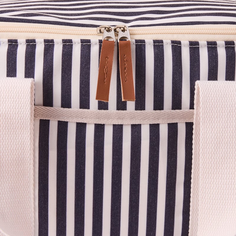 Small Navy Stripe Beach Cooler Bag