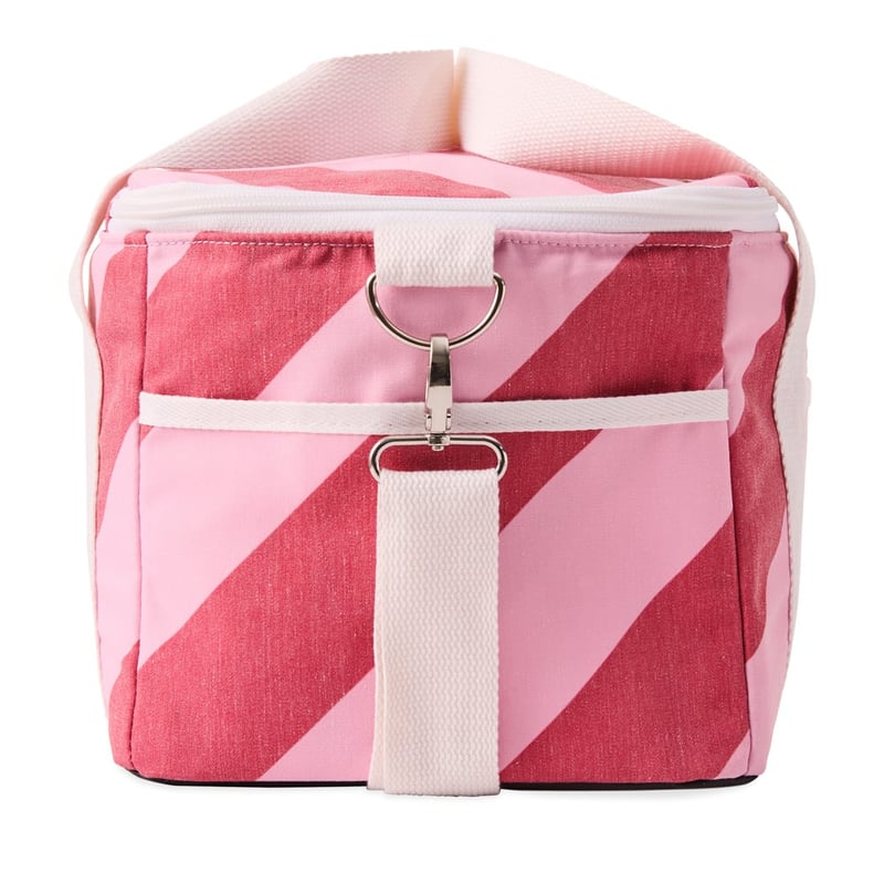 Small Strawberry & Pink Stripe Beach Cooler Bag