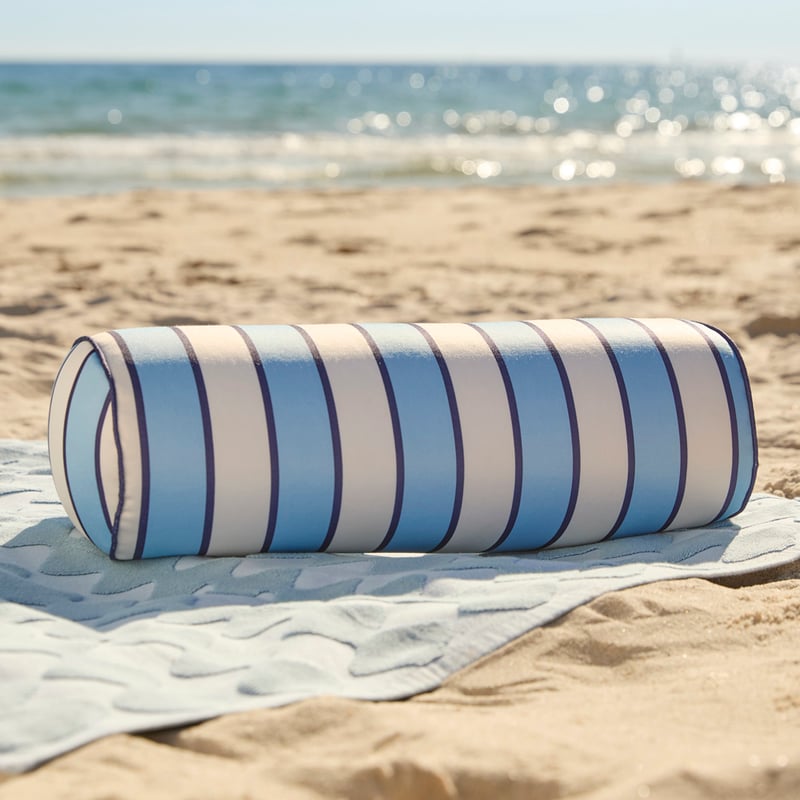 Blues Stripe Cylinder Beach Pillow