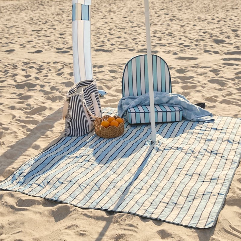  Blues Stripe Cabana Umbrella Picnic Rug