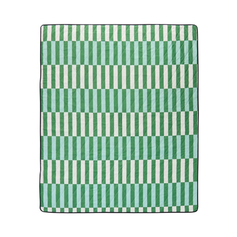 Green Stripe Cabana Umbrella Picnic Rug