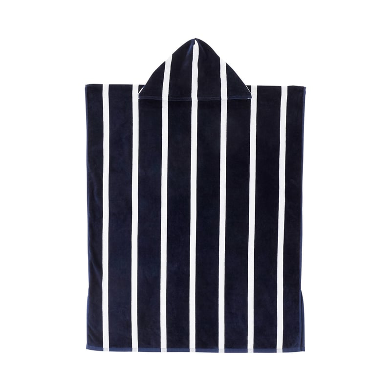 Velour Indigo Stripe Hooded Beach Towel
