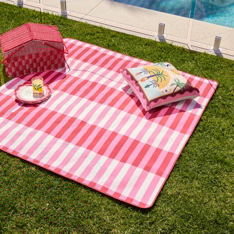 Pinks Stripe Picnic Rug