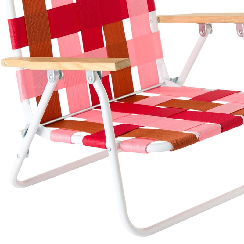 Pink Multi Strap Woven Beach Chair