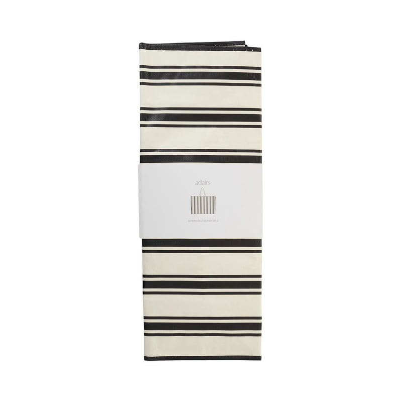 Black & Natural Stripe Oversized Beach Tote