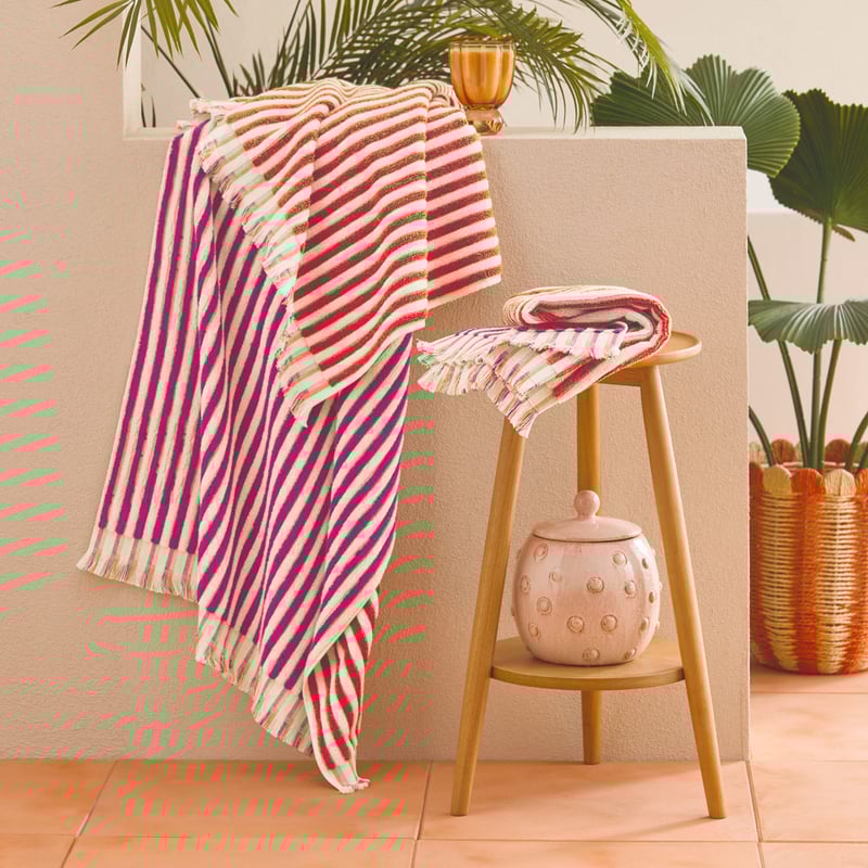 European Sophia Boysenberry & Orange Turkish Cotton Towel Range