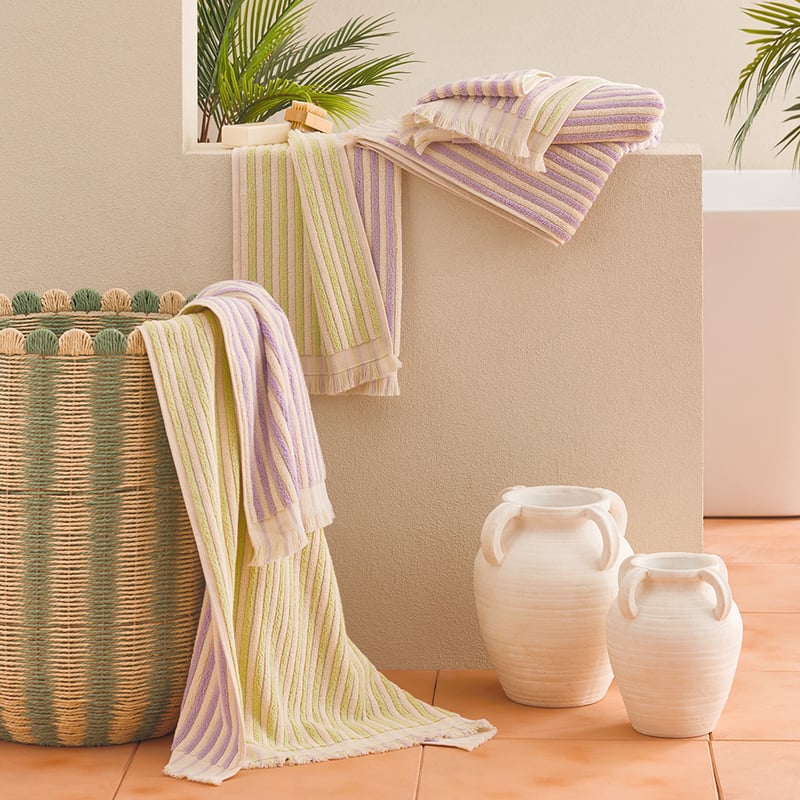 European Sophia Lilac & Lime Turkish Cotton Towel Range
