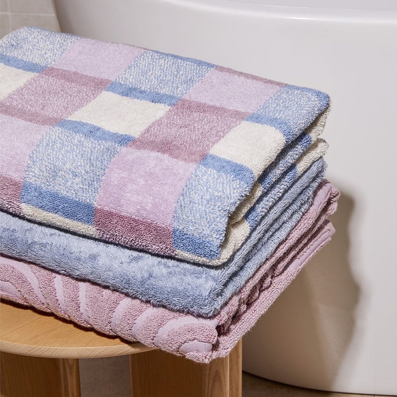 Wentworth Lilac Multi Check Towel Range
