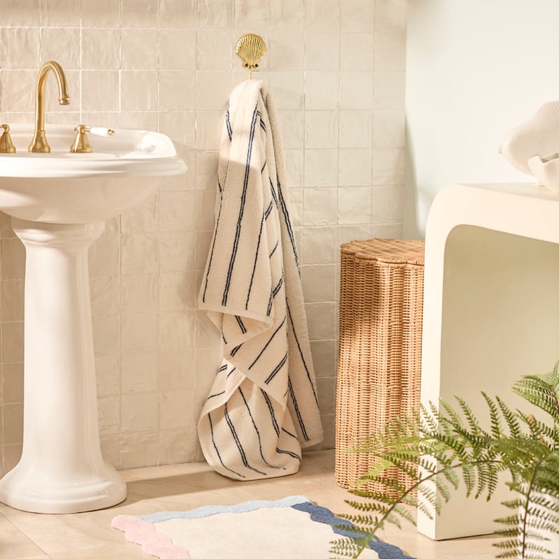Hudson Stripe French Navy & Natural Towel Range
