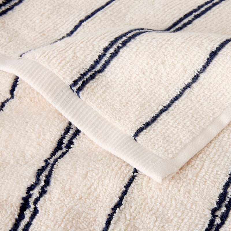Hudson Stripe French Navy & Natural Towel Range