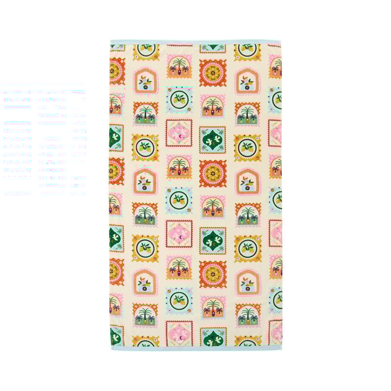 Luxe Velour Holiday Stamp Multi Beach Towel