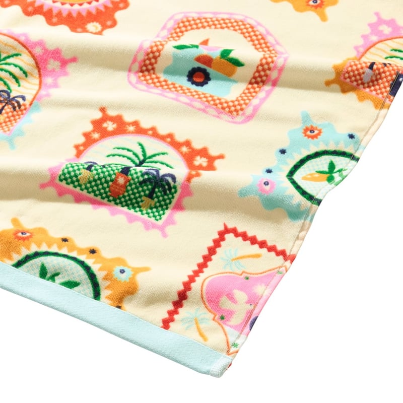 Luxe Velour Holiday Stamp Multi Beach Towel