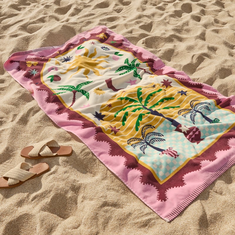 Luxe Velour Sunrise Multi Beach Towel