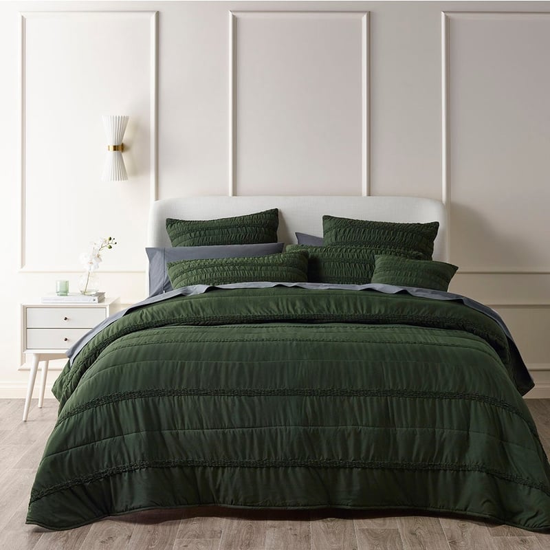 Vienna Green Bedspread Set Separates