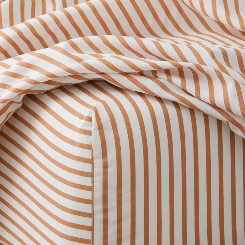 Clay Stripe Printed Percale Sheet Set