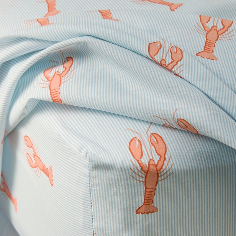 Lobsters Printed Percale Sheet Set