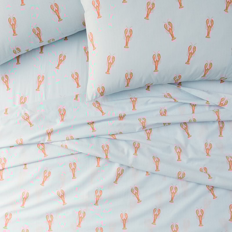 Lobsters Printed Percale Sheet Set