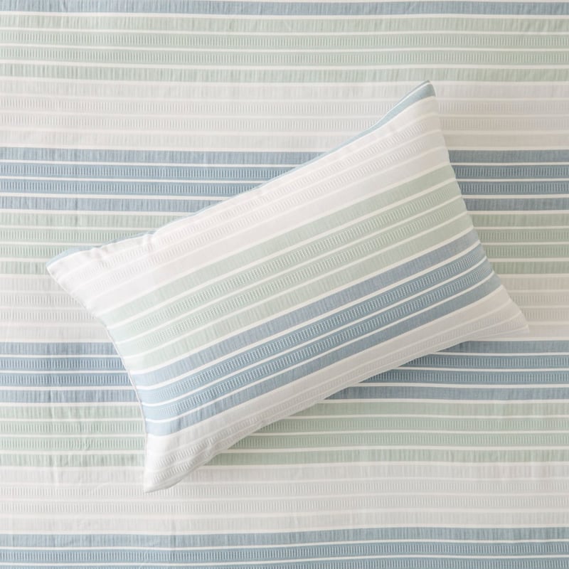 Zephyr Blue Jacquard Quilt Cover Set