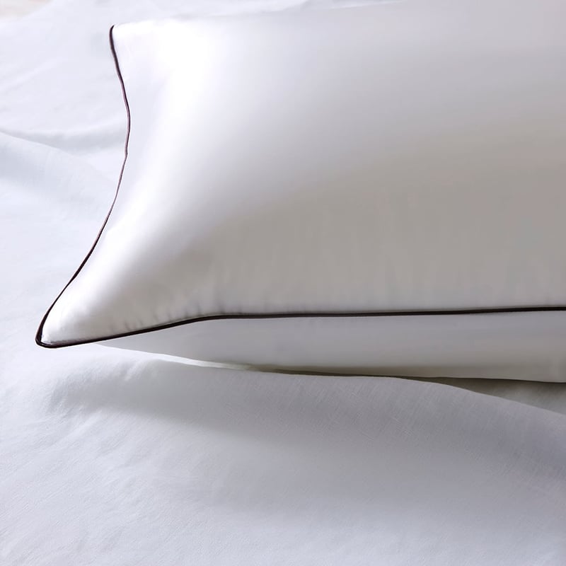 Pure Silk Antique White & Black Pillowcases