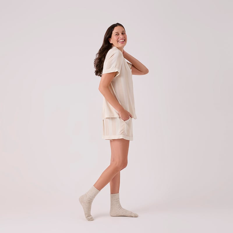 Natural Block Stripe Short Pyjama Set