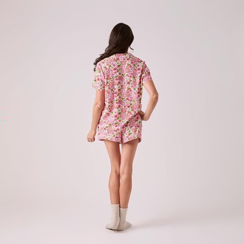 Sofia Floral White Short Pyjama Set