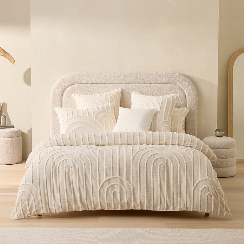 Archie Tufted Macadamia Quilt Cover Separates
