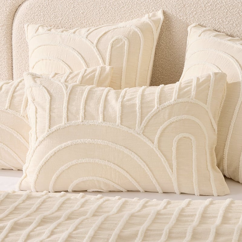 Archie Tufted Macadamia Quilt Cover Separates