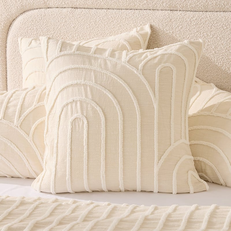 Archie Tufted Macadamia Quilt Cover Separates