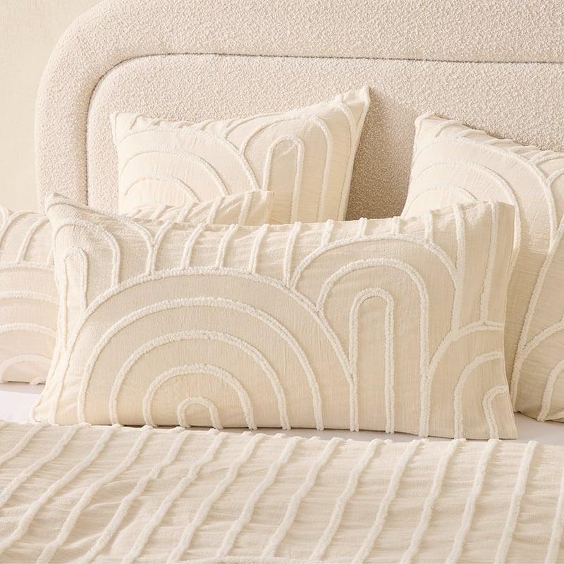 Archie Tufted Macadamia Quilt Cover Separates